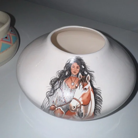 Native American Inspired Ceramic Vase Set - Picture 2 of 6